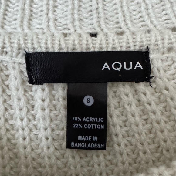 AQUA Knit Cropped Sweater in Cream - Picture 4 of 6